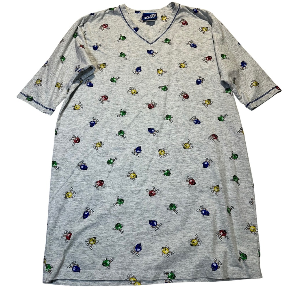 M&M's Nightshirt Women One Size Grey Vintage 2002 Character‎ Print Sleepwear